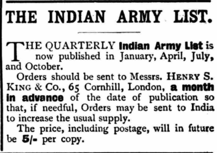 Indian Army List