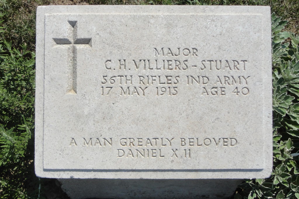 The gravestone of Charles Villiers-Stuart 56th Rifles
