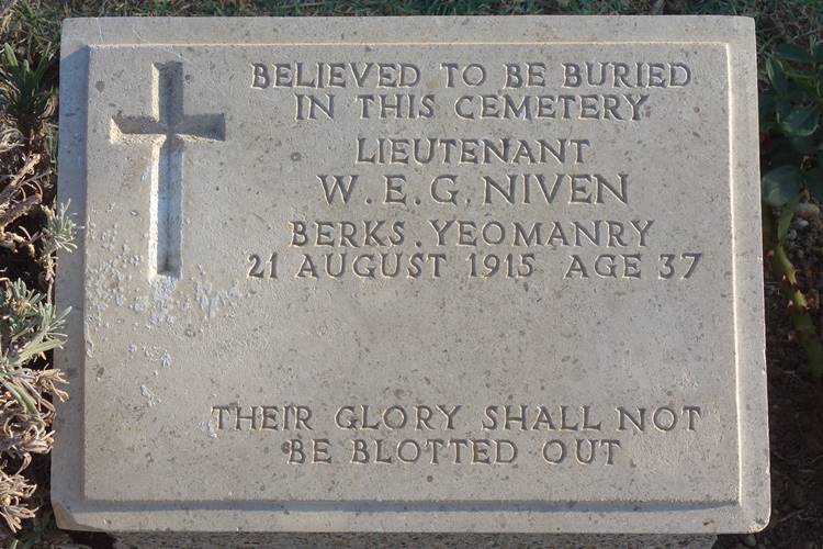 Lieutenant Niven Green Hill Cemetery Gallipoli