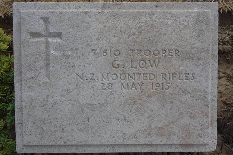Trooper Low Canterbury Cemetery Gallipoli
