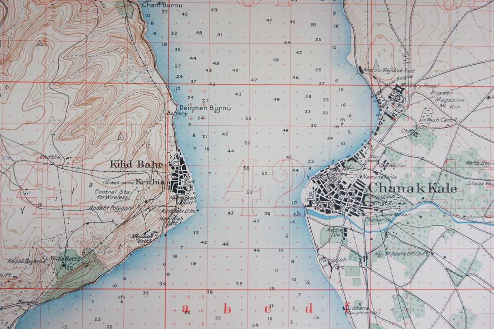 Canakkale Gallipoli Map dated July 1915