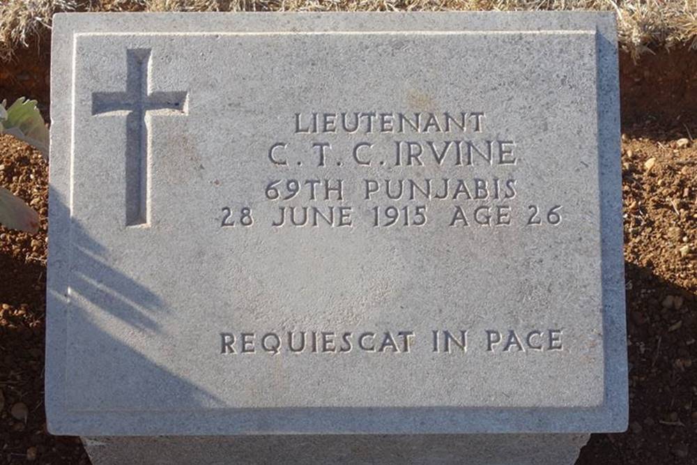 Christopher Irvine 69th Punjabis buried in the Pink Farm Cemetery, Gallipoli.
