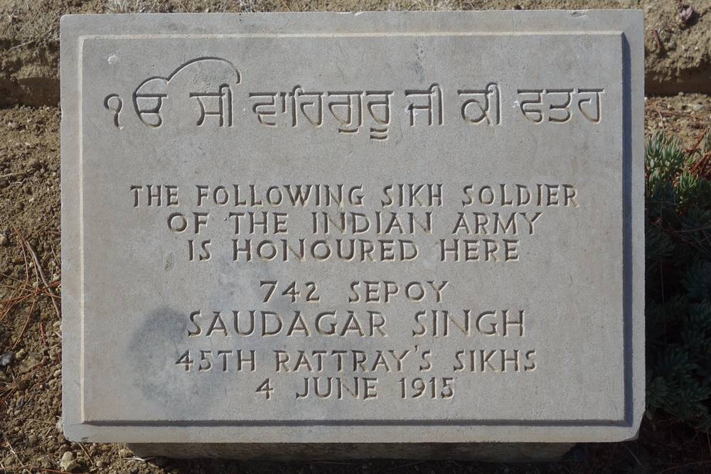 Saudagar Singh 45th Rattray's Sikhs Redoubt Cemetery