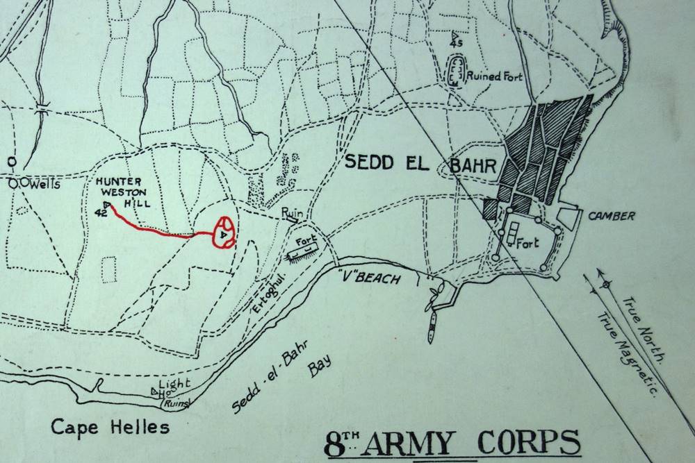 V Beach Cemetery Gallipoli Map