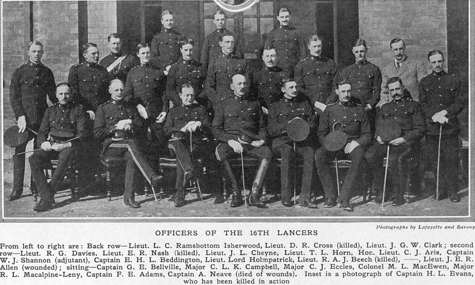 16th (Queen's) Lancers Officers WW1